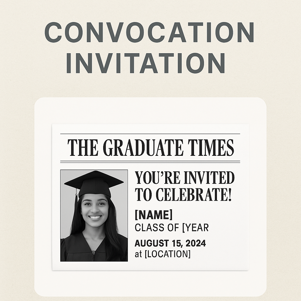 Convocation Invitation Newspaper