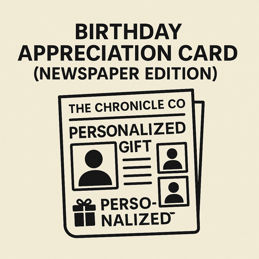 Birthday Appreciation Card - Newspaper