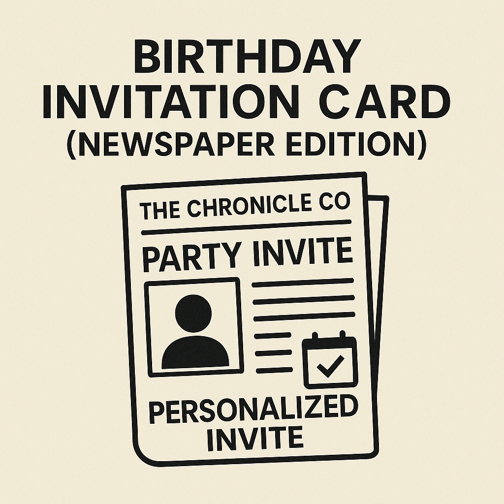 Birthday Invitation Newspaper